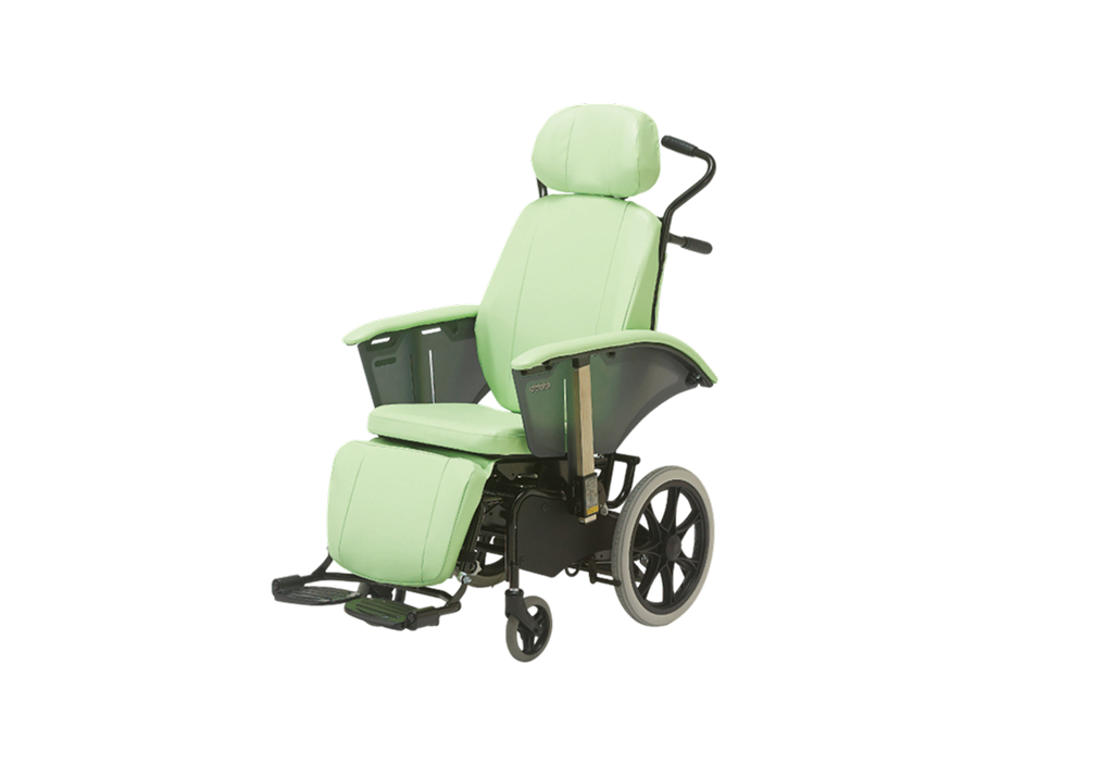イメージ：フルリクライニング 車椅子レザーシート(グリーン)　RJ-370G
